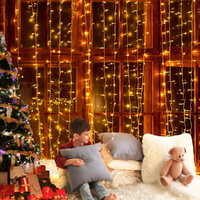 3X6M Christmas Lights Curtain Light Warm White 600 LED Jingle Jollys thumbnail