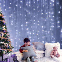 3X6M Christmas Lights Curtain Light Cool White 600 LED Jingle Jollys thumbnail