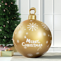 Jingle Jollys Christmas Inflatable Ball Bauble 60cm Outdoor Decoration Gold thumbnail