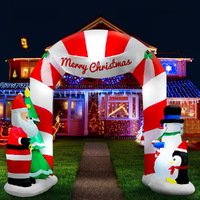 Jingle Jollys Christmas Inflatable Archwary Santa 3M Illuminated Decorations thumbnail