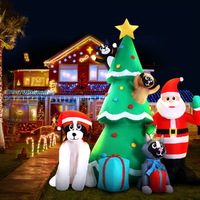 Jingle Jollys Christmas Inflatable Santa Tree 3M Illuminated Decorations thumbnail
