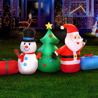 Jingle Jollys Christmas Inflatable Tree Snowman 2.7M Illuminated Decorations thumbnail