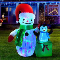 Jingle Jollys Christmas Inflatable Snowman 1.8M Illuminated Decorations thumbnail