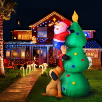 Jingle Jollys Christmas Inflatable Santa Tree 1.8M Illuminated Decorations thumbnail