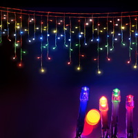 12.5M Christmas Lights Solar Icicle String Light Multi Colour Jingle Jollys thumbnail