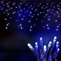20M Christmas Lights Icicle Light 800 LED Blue White Decor Jingle Jollys thumbnail