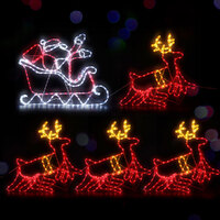 1X Christmas Lights Reindeer Sleigh 806 LED Decorations Jingle Jollys thumbnail