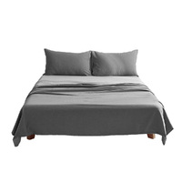 Cosy Club Washed Cotton Sheet Set Grey Double thumbnail