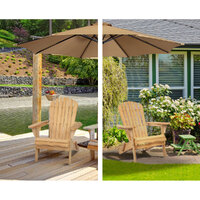 Gardeon Adirondack Outdoor Chairs Wooden Beach Chair Patio Furniture Garden Natural thumbnail