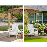 Gardeon Adirondack Outdoor Chairs Wooden Foldable Beach Chair Patio Furniture White thumbnail