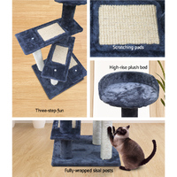 i.Pet Cat Tree 100cm Scratching Post Scratcher Tower Wood Condo House Trees Bed thumbnail