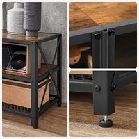 TV Stand for 60-Inch TV with Industrial Style Steel Frame Rustic Brown and Black thumbnail