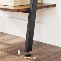 5-Tier Bookshelf Rack, Rustic Brown and Black thumbnail
