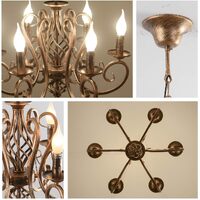 French Country Chandelier, 6 Lights, Rustic thumbnail