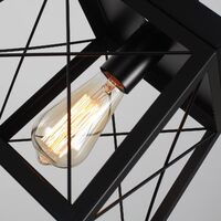Farmhouse Pendant Light Rustic Lantern Chandelier Black thumbnail