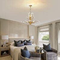 Crystal Chandelier Vintage, 8 Lights, Gold thumbnail