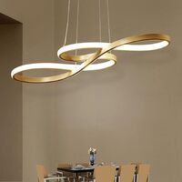 LED Modern Chandelier, Musical Note, Dimmable Pendant, Gold thumbnail