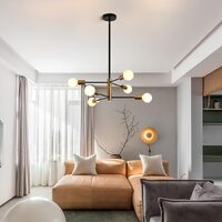 Sputnik Chandelier Modern Industrial, 6-Light , Black & Gold thumbnail
