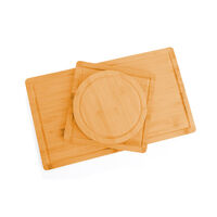 3 Pieces Bamboo Cutting Board with Juice Groove and Mobile Holder included for Home Kitchen thumbnail