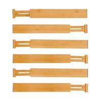 6 Pack Bamboo Adjustable Kitchen Drawer Dividers (Large, 44-55 cm) thumbnail