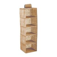 5 Tier Shelf Hanging Closet Organizer and Storage for Clothes (Beige) thumbnail