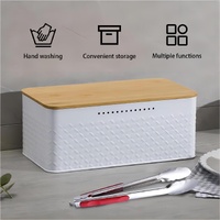 Bread Bin with Bamboo Lid used as Chopping Board for Kitchen Countertop thumbnail