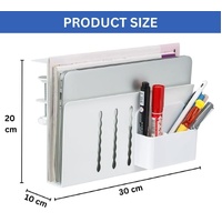 Under Desk Side Laptop Holder Storage with No Drill Cable Management Tray and Pen Storage for Office and Home thumbnail