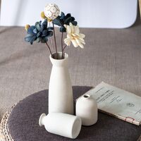 Ceramic Set of 3 Modern White Vases for Home D�cor thumbnail
