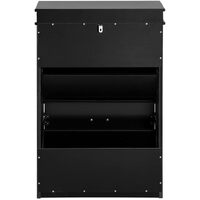 Shoe Cabinet 2 Drawers Storage Cupboard Black thumbnail