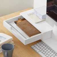 White Monitor Stand with Drawers thumbnail