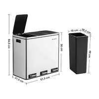 3 x 18L Kitchen Bin Waste Separation System thumbnail