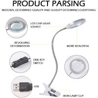 Lighting LED 8X Magnifying Lamp with Metal Clamp 360&deg; Flexible Gooseneck and USB Plug Design for Tattoo, Manicure and Reading thumbnail