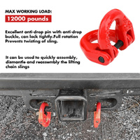 2X 6mm Hammerlock+ Eye Sling Hook Safety Chain Caravan Trailer connecting Extend thumbnail