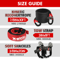 X-BULL Recovery Rope kit Snatch Strap Soft Shackles Hitch receiver Kinetic Tire Deflator thumbnail