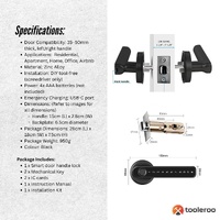 Tooleroo Digital Smart Door Lock Handle - 5in1 Keypad Home Entry Security System thumbnail
