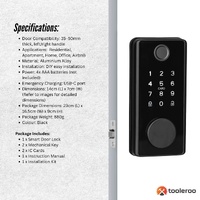 Tooleroo Digital Smart Door Lock Keypad - 5-in-1  Home Entry Security System thumbnail
