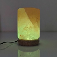 USB Colour Changing Salt Himalayan Lamp - Cylinder Shape Pink Rock LED Light thumbnail