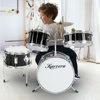 Karrera Children's 4pc Drum Kit - Black thumbnail