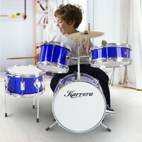 Karrera Children's 4pc Drum Kit - Blue thumbnail