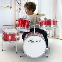 Karrera Children's 4pc Drum Kit - Red thumbnail