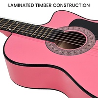 Karrera 38in Cutaway Acoustic Guitar with guitar bag - Pink thumbnail