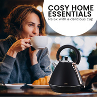 Pronti 1.7L Rose Trim Collection Kettle - Black thumbnail