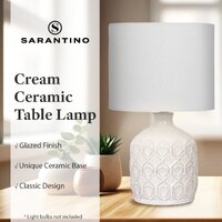 Sarantino Ceramic Table Lamp In Cream thumbnail