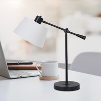 Sarantino Adjustable Metal Table Lamp In Black thumbnail