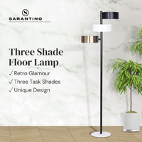 Sarantino Metal Floor Lamp with 3 Swirl Shades thumbnail