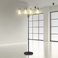 Sarantino Modern Exposed Bulb 4-Arm Industrial Light Floor Lamp thumbnail