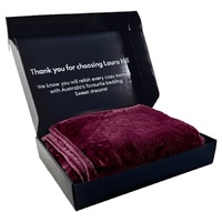 Laura Hill Mink Blanket Throw Purple Double Sided Queen Size Soft Plush Bed Faux Rug thumbnail