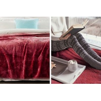 Laura Hill Mink Blanket Double Sided Queen Size Soft Plush Bed Faux Throw Rug 220 X 240cm thumbnail