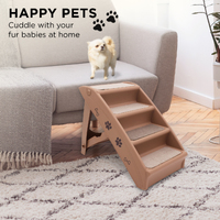 Furtastic 50cm Foldable Step Ladder Stairs - Brown thumbnail