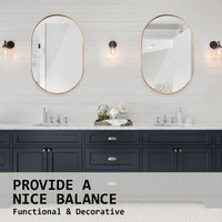 Wall Mirror Oval Aluminum Frame Bathroom 50x75cm GOLD thumbnail